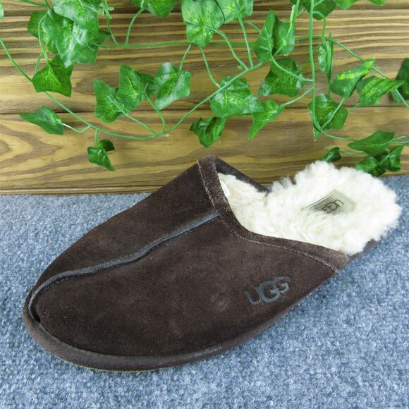 UGG Scuff Men Mule Slipper‎ Brown Suede Slip On Size 10 Medium - Picture 1 of 9